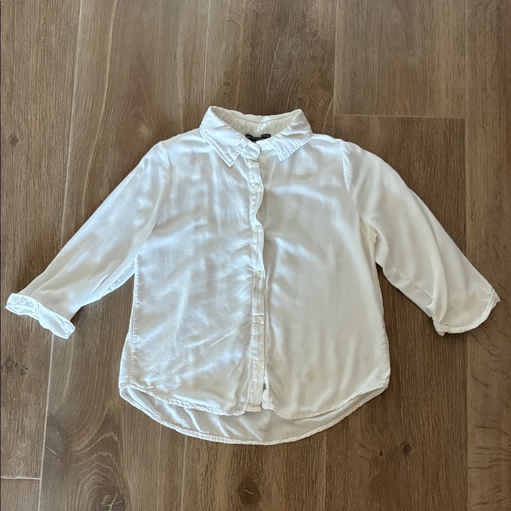 Brandy Melville Flowy White Button Down Shirt OS